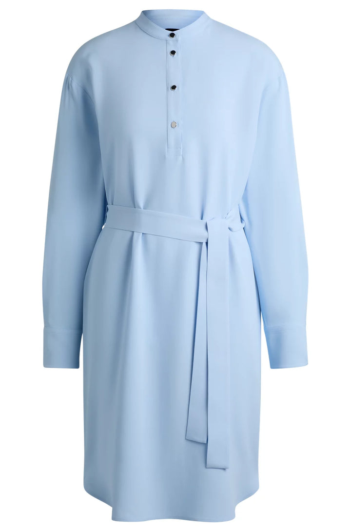 BOSS BELTED DRESS WITH SNAP PLACKET