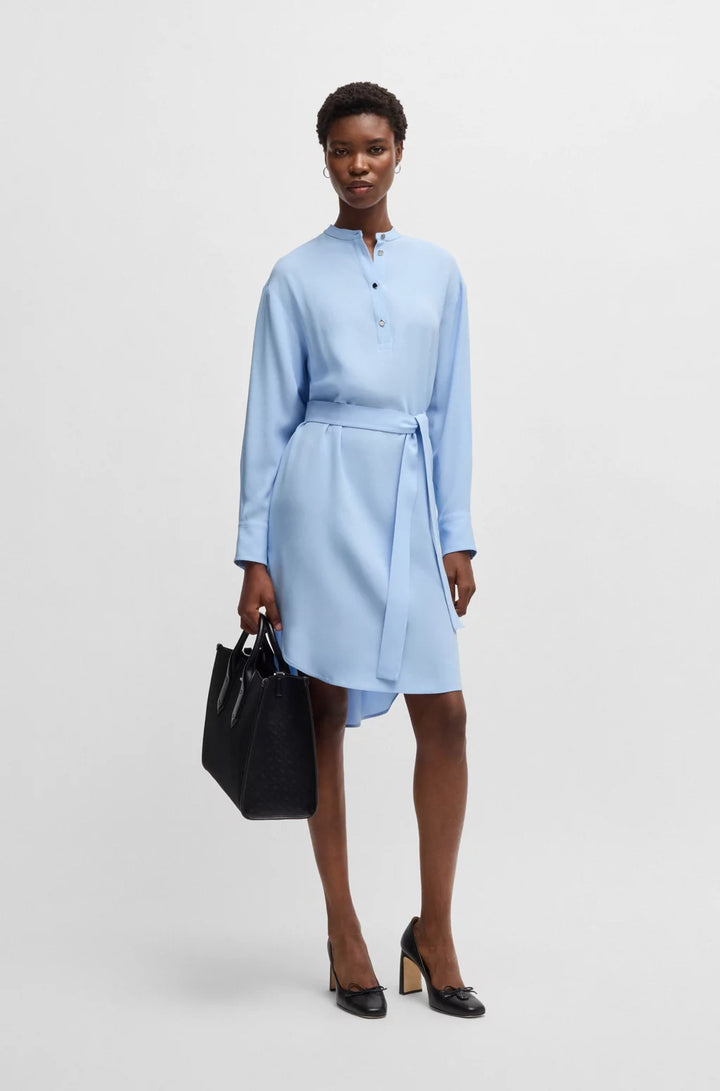 BOSS BELTED DRESS WITH SNAP PLACKET