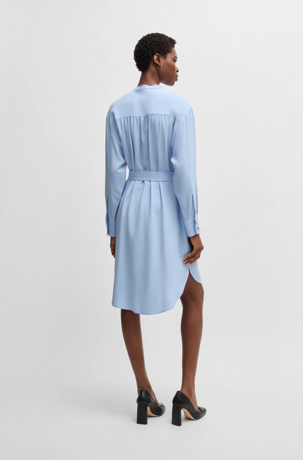 BOSS BELTED DRESS WITH SNAP PLACKET