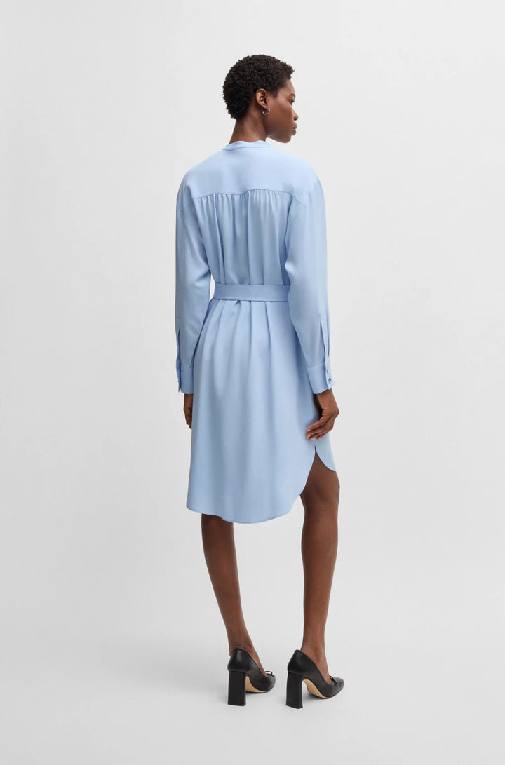 BOSS BELTED DRESS WITH SNAP PLACKET