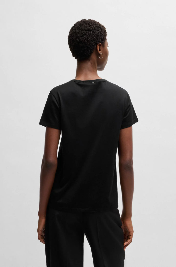 BOSS Mercerized-cotton T-shirt with Double B monogram