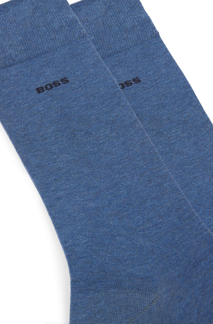Boss Two-pack of regular-length socks in a mercerized-cotton