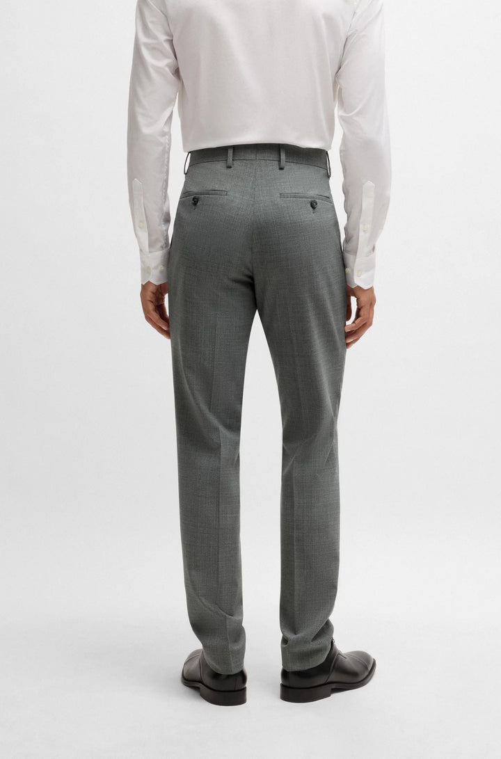 Boss Slim-fit suit in micro-patterned stretch cloth
