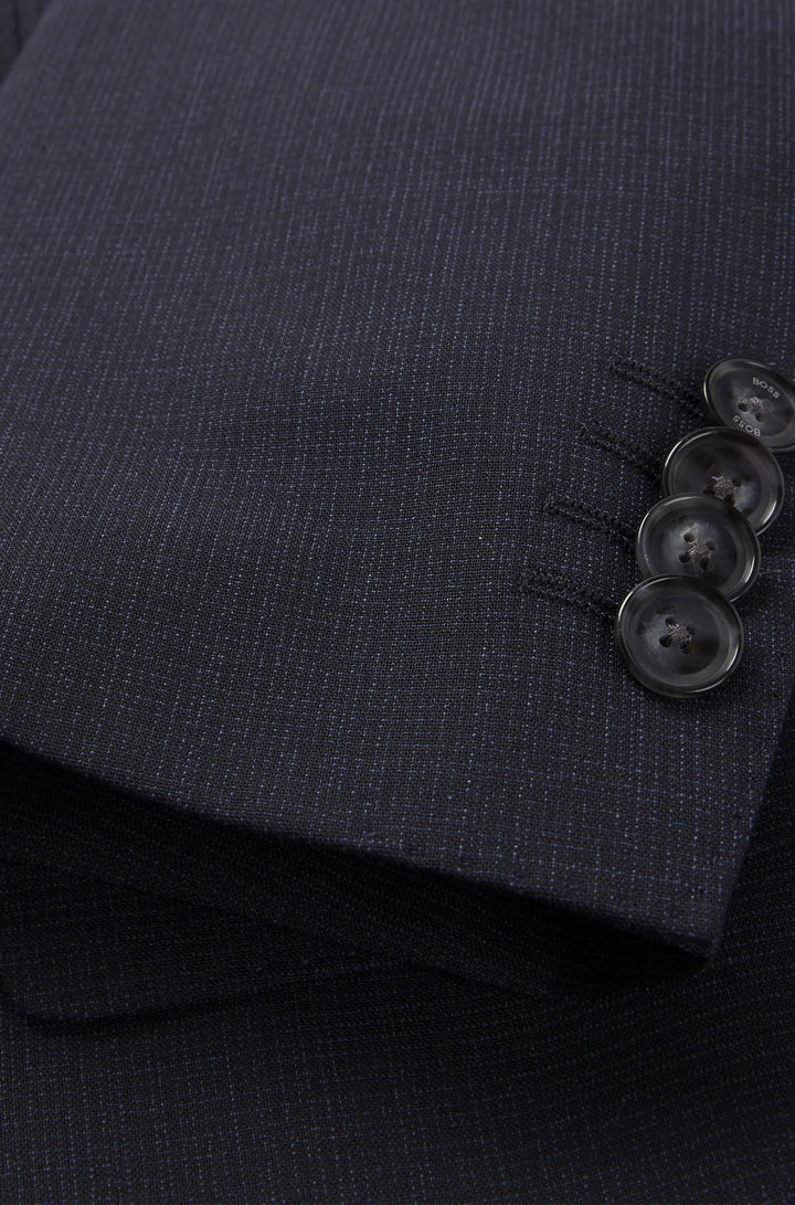 Boss Slim-fit suit in micro-patterned stretch cloth