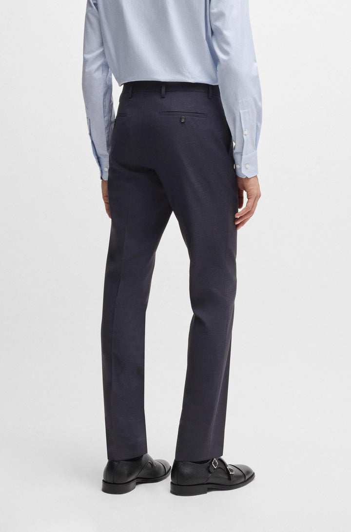 Boss Slim-fit suit in micro-patterned stretch cloth