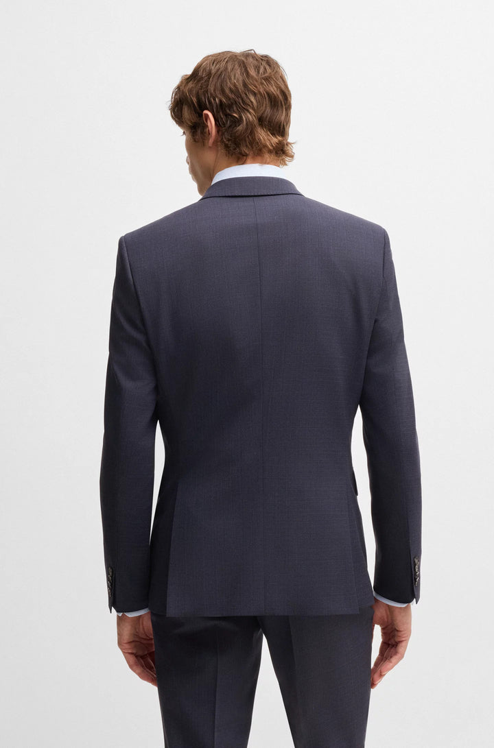 Boss Slim-fit suit in micro-patterned stretch cloth