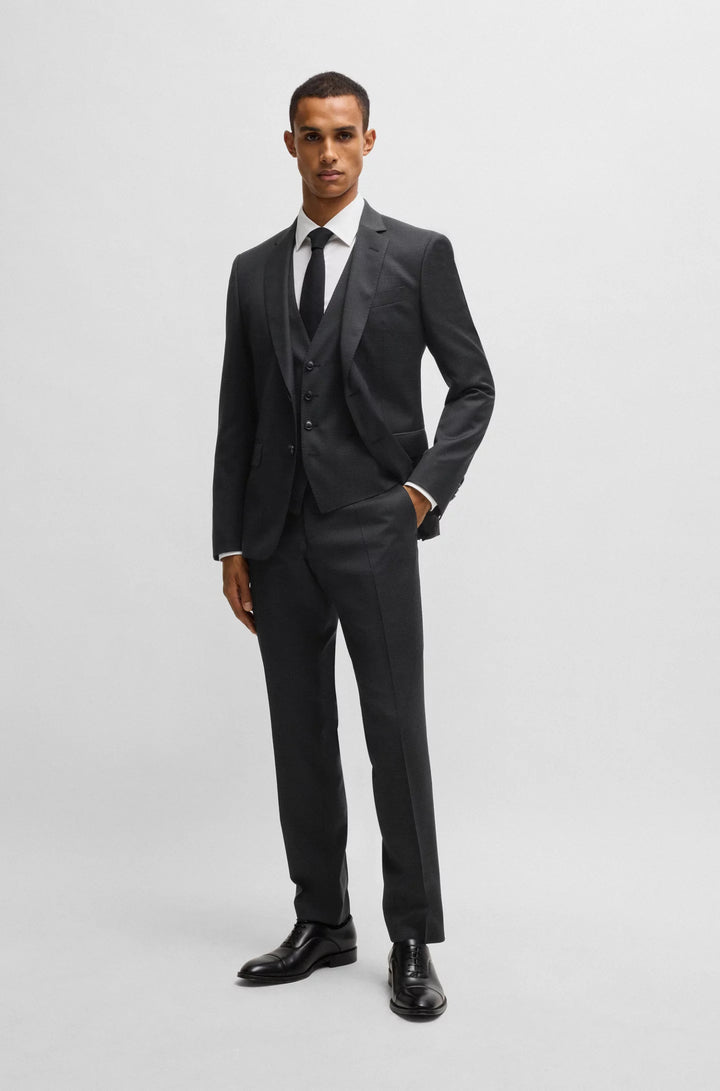 Boss Slim-fit three-piece suit in patterned wool