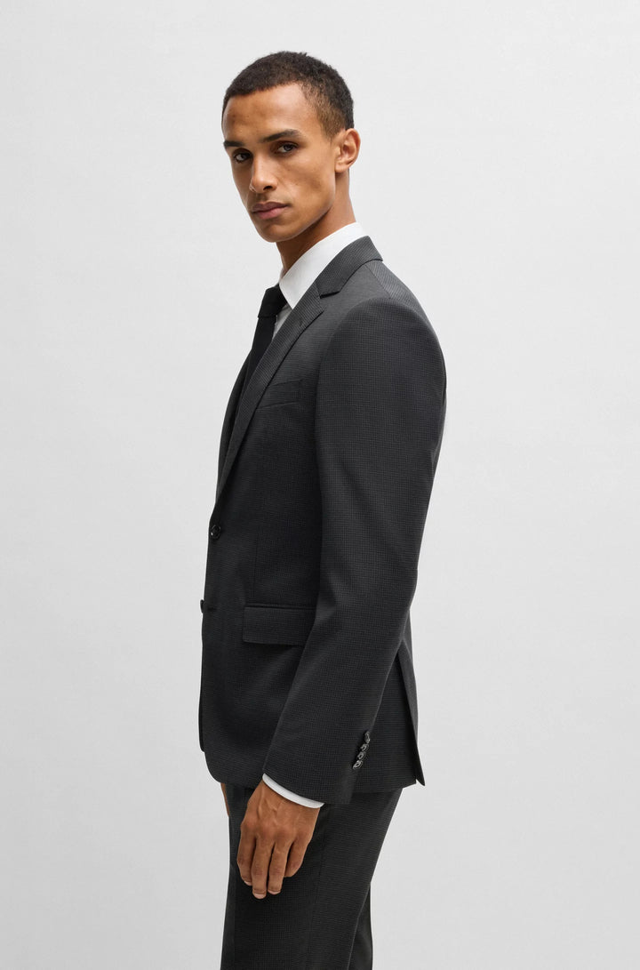 Boss Slim-fit three-piece suit in patterned wool
