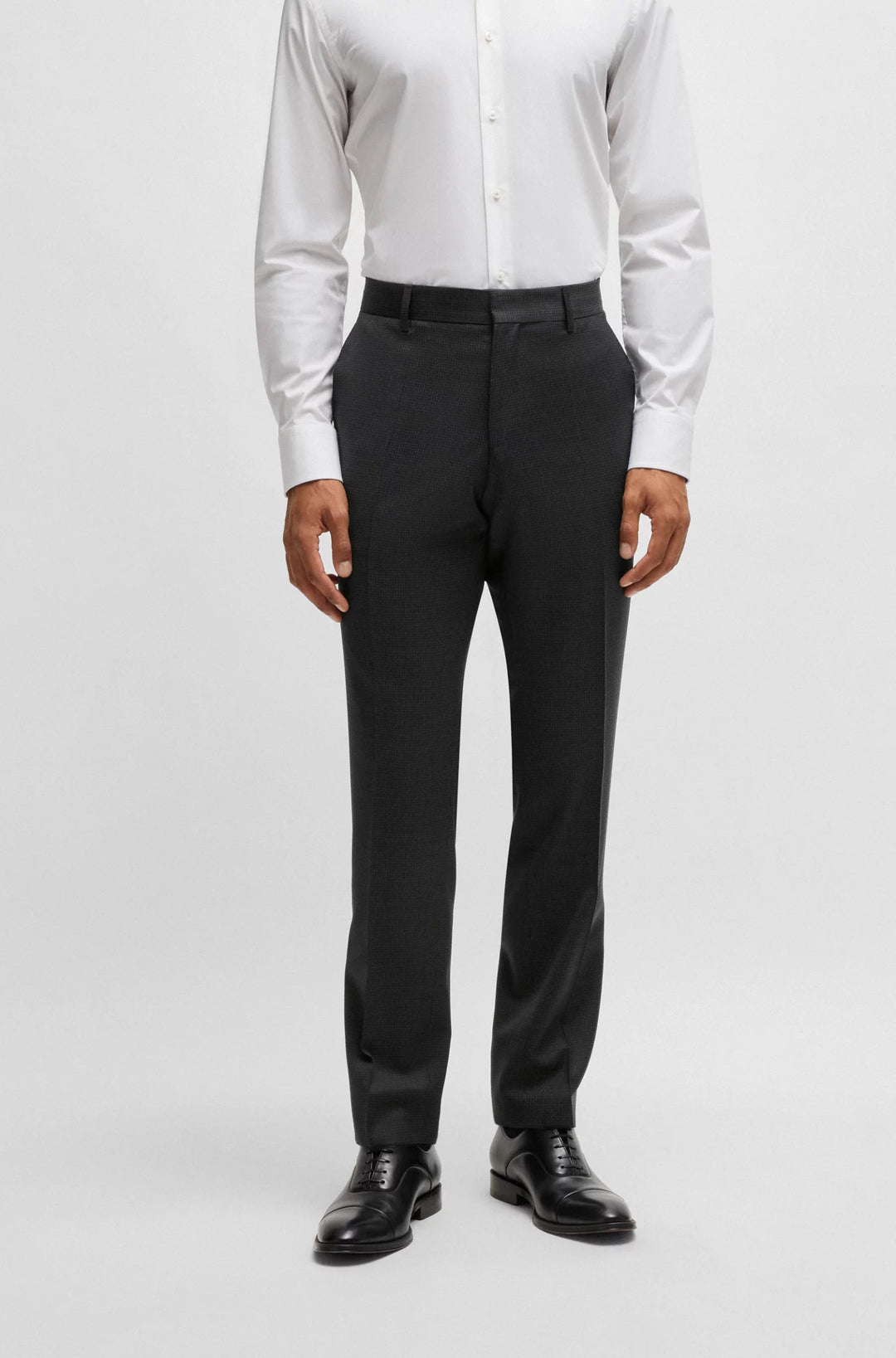 Boss Slim-fit three-piece suit in patterned wool