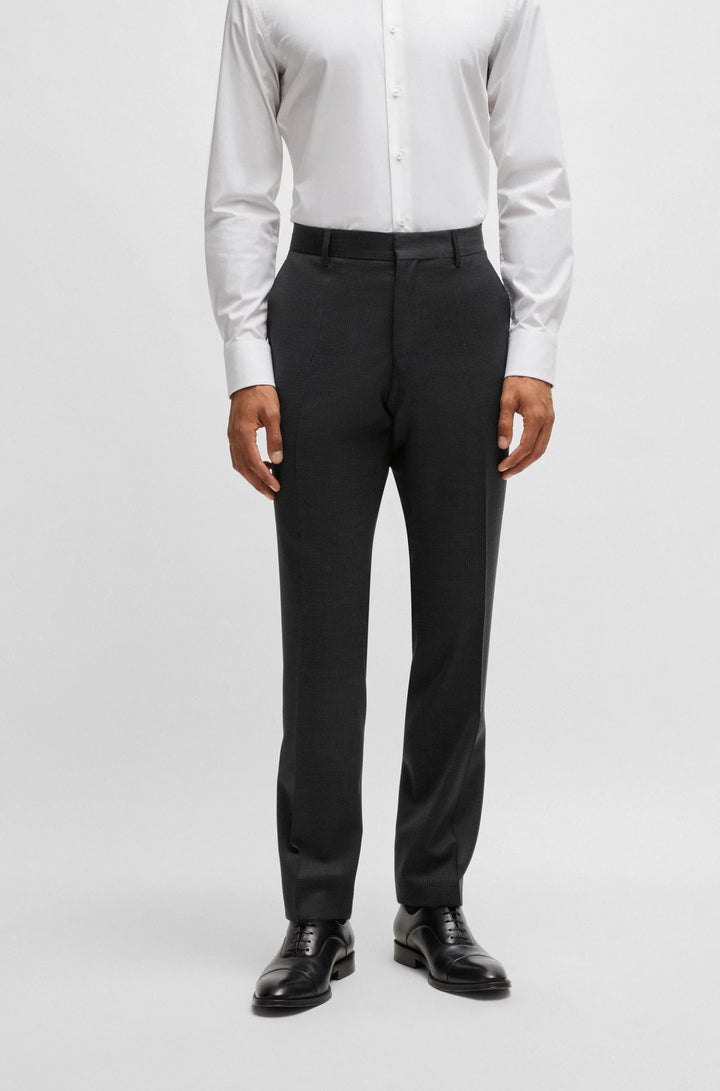 Boss Slim-fit three-piece suit in patterned wool