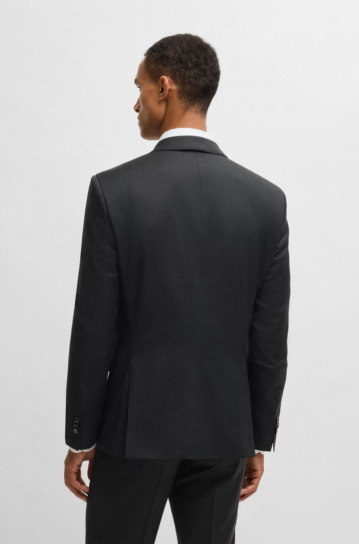 Boss Slim-fit three-piece suit in patterned wool