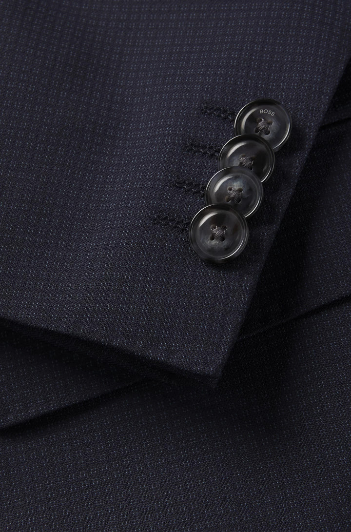 Boss Slim-fit three-piece suit in patterned wool