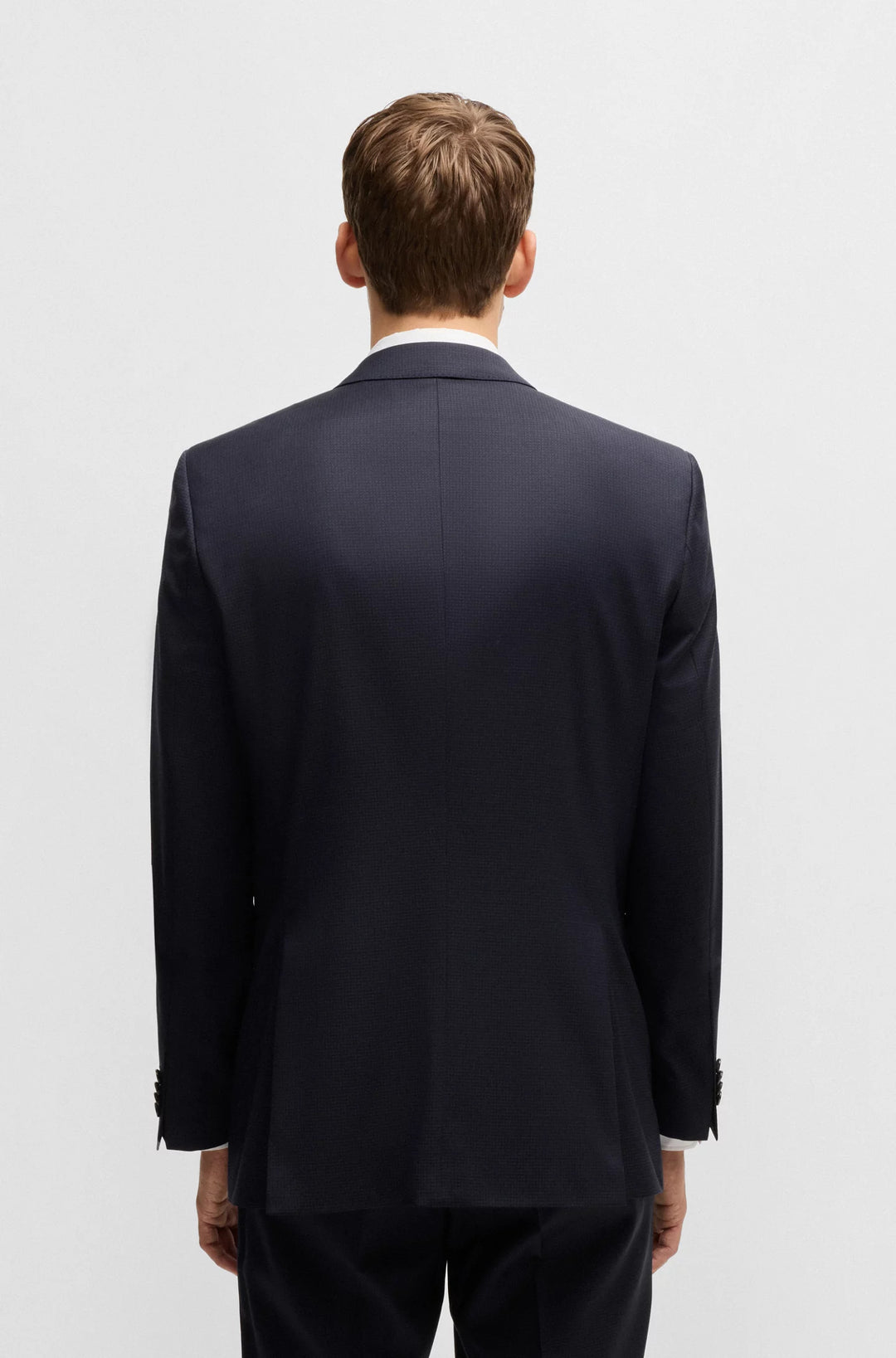 Boss Slim-fit three-piece suit in patterned wool