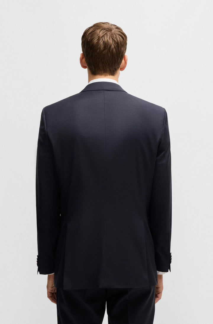 Boss Slim-fit three-piece suit in patterned wool