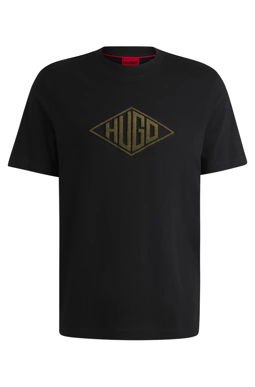 HUGO COTTON-JERSEY T-SHIRT WITH GEOMETRIC LOGO EMBROIDERY