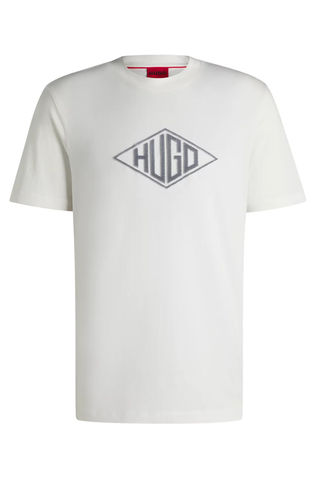 HUGO COTTON-JERSEY T-SHIRT WITH GEOMETRIC LOGO EMBROIDERY
