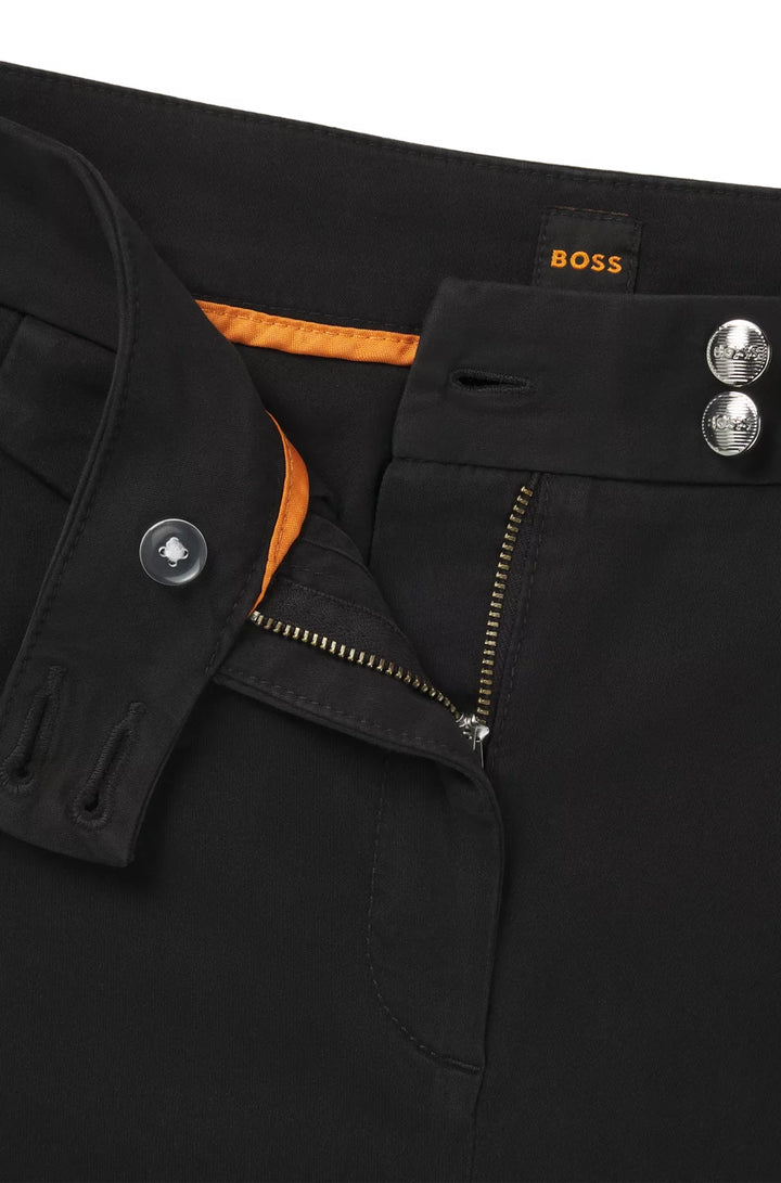 BOSS CASUAL CHINOS IN STRETCH-COTTON SATIN