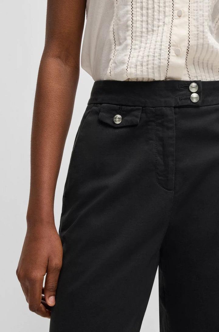 BOSS CASUAL CHINOS IN STRETCH-COTTON SATIN