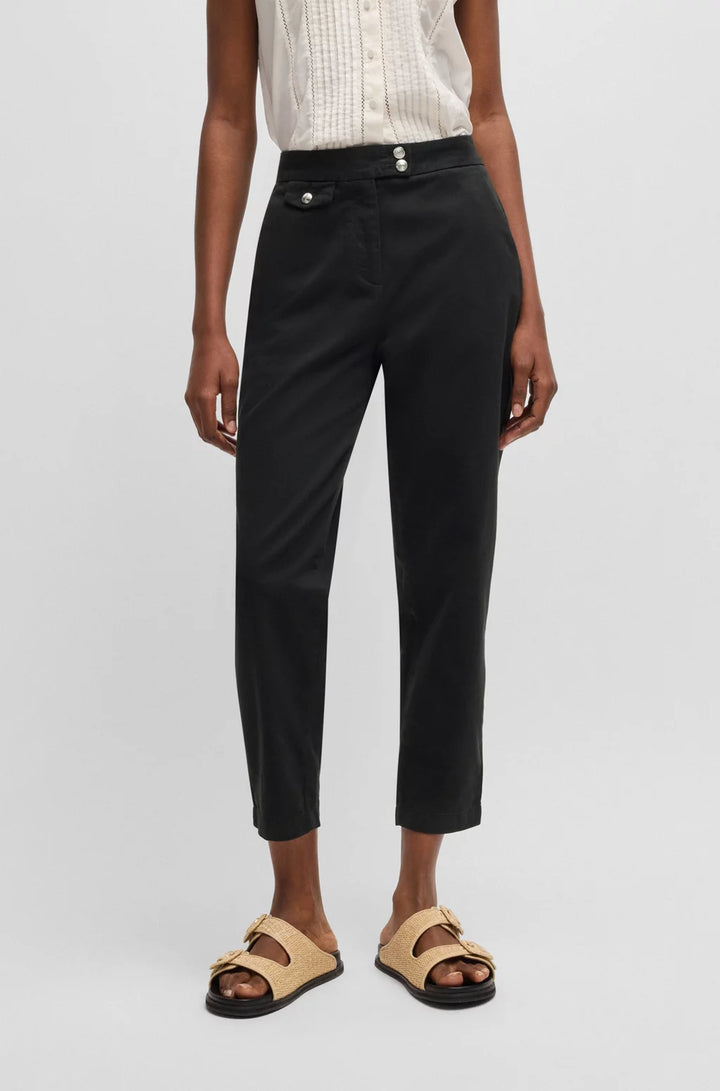 BOSS CASUAL CHINOS IN STRETCH-COTTON SATIN