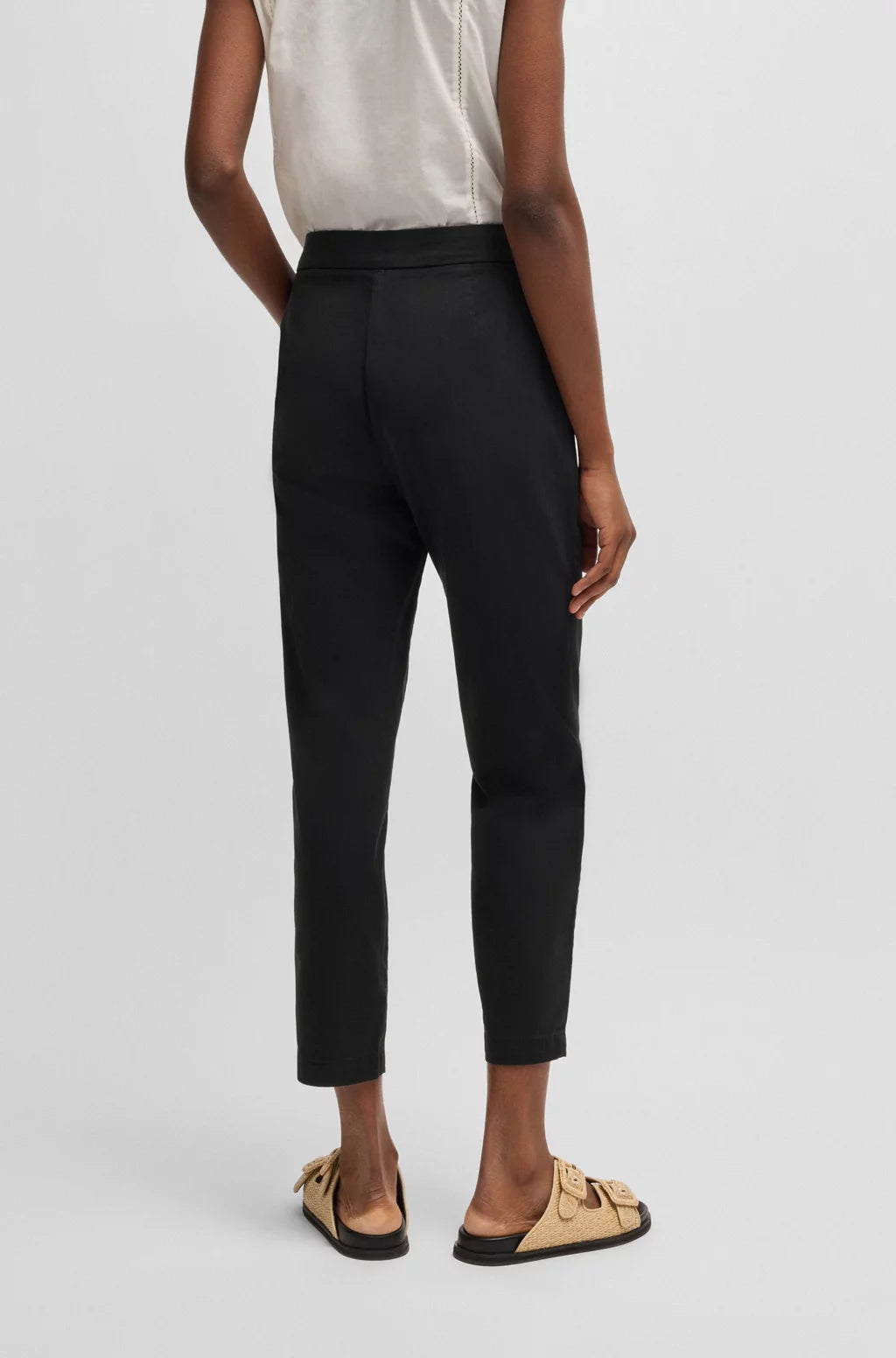 BOSS CASUAL CHINOS IN STRETCH-COTTON SATIN