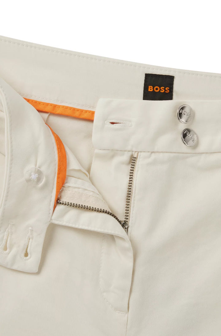 BOSS CASUAL CHINOS IN STRETCH-COTTON SATIN