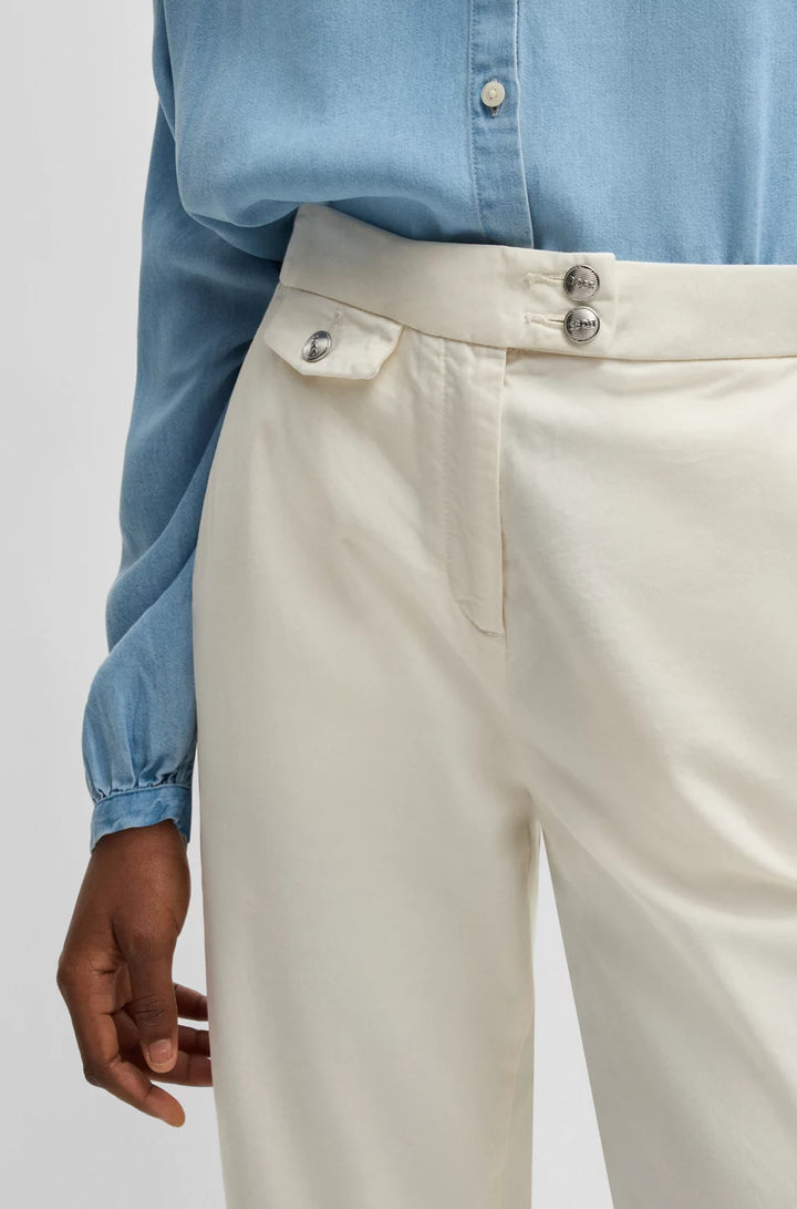BOSS CASUAL CHINOS IN STRETCH-COTTON SATIN
