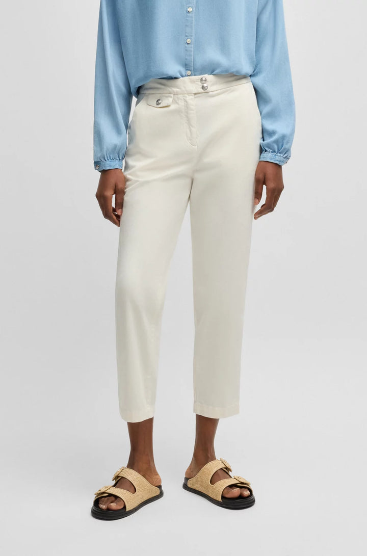 BOSS CASUAL CHINOS IN STRETCH-COTTON SATIN