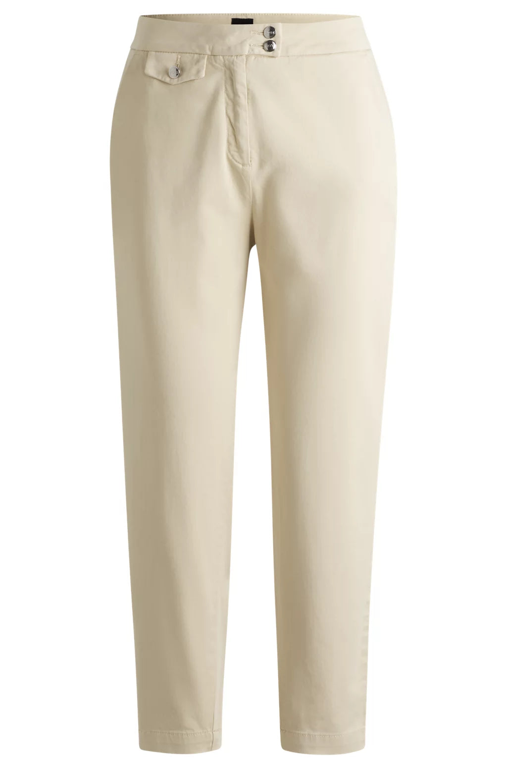 BOSS CASUAL CHINOS IN STRETCH-COTTON SATIN