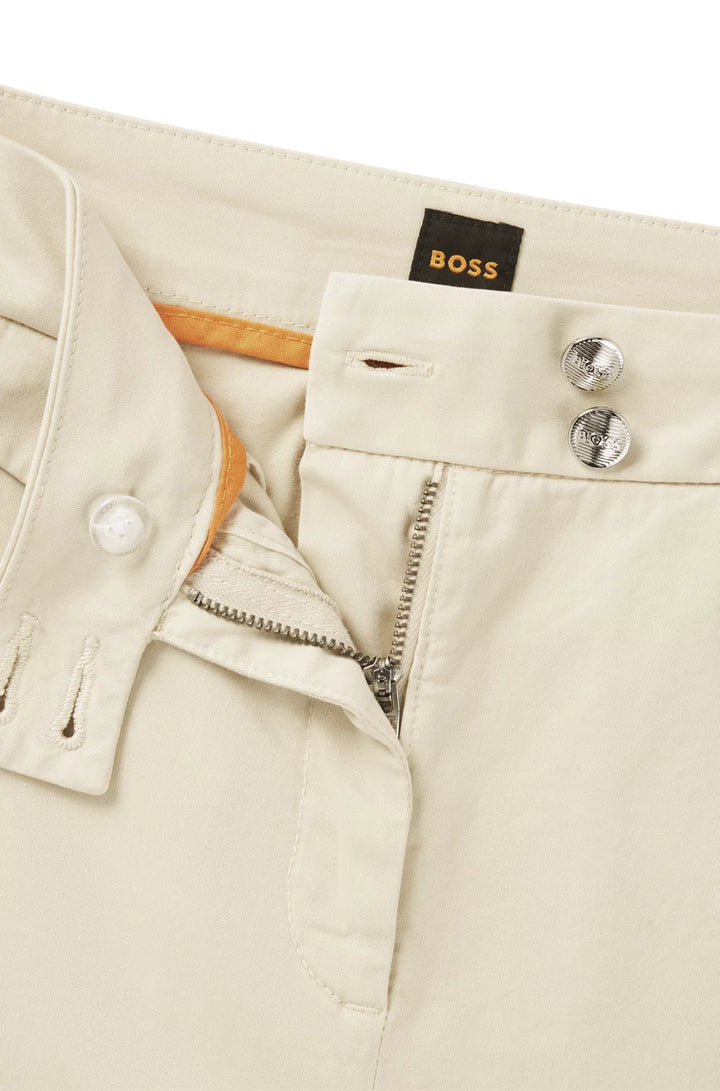BOSS CASUAL CHINOS IN STRETCH-COTTON SATIN
