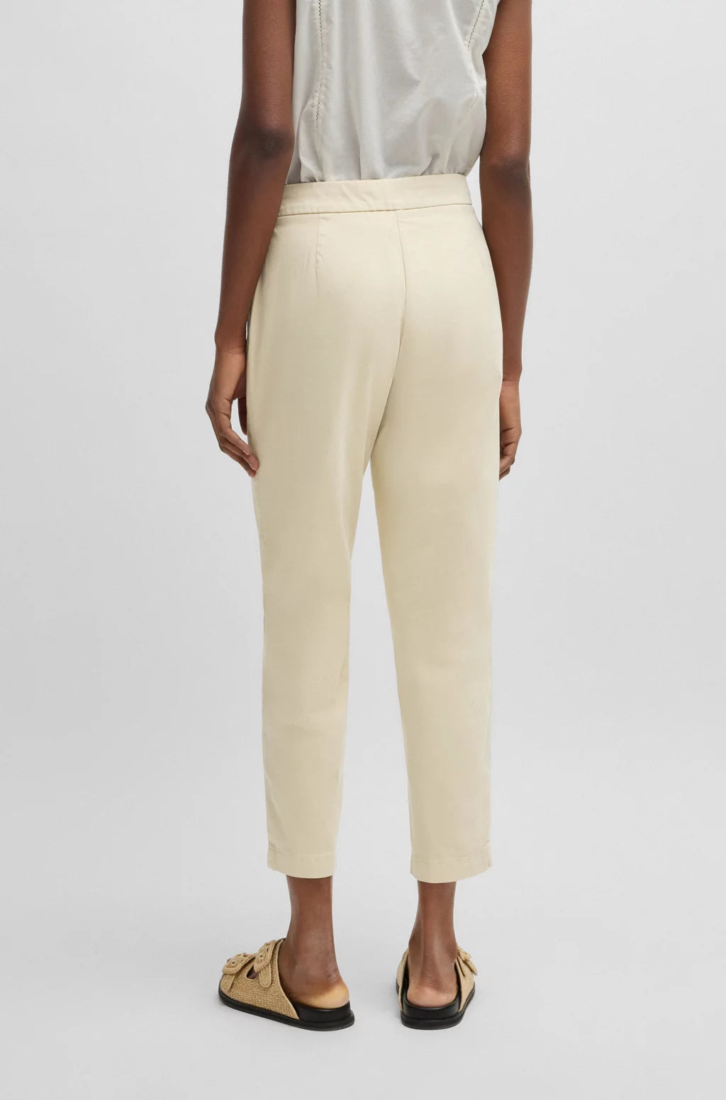 BOSS CASUAL CHINOS IN STRETCH-COTTON SATIN