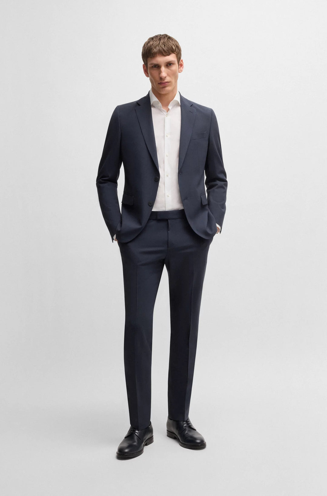 Boss Slim-fit suit in a performance-stretch wool blend