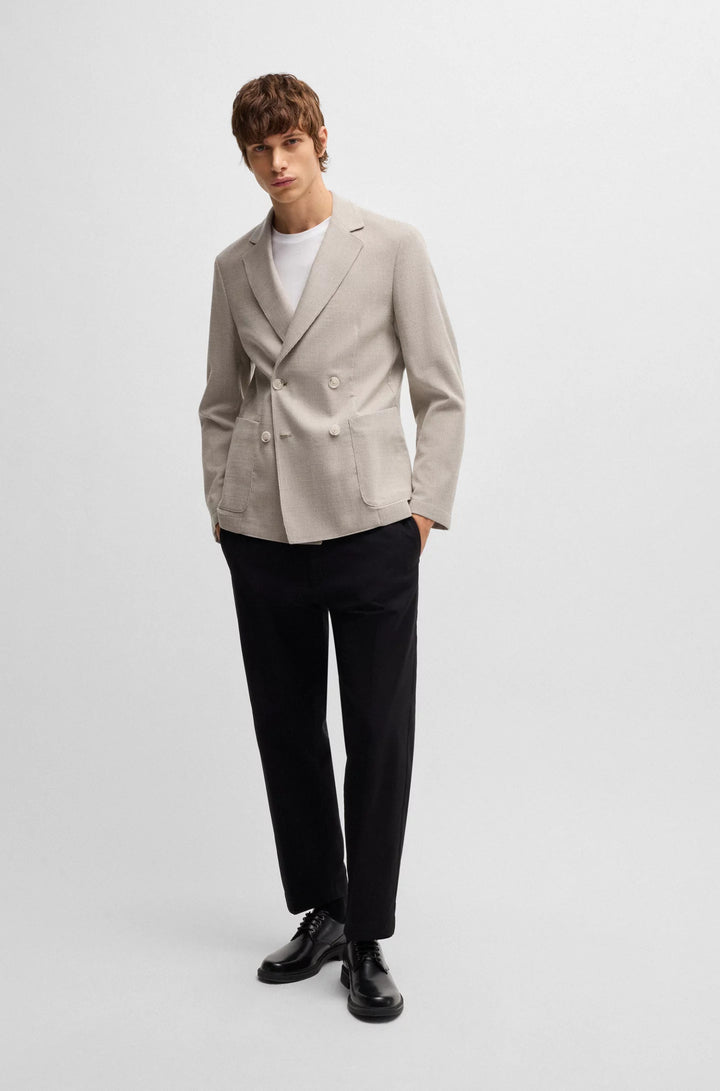 Boss Slim-fit blazer in patterned wool