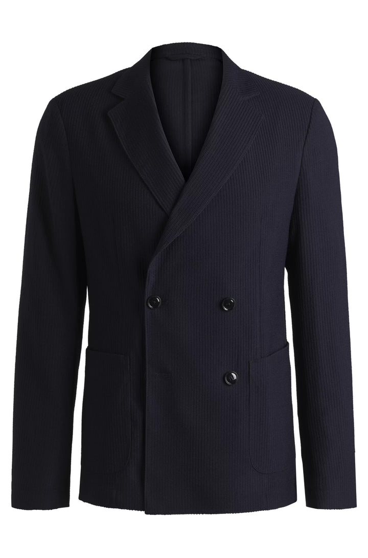 Boss Slim-fit blazer in patterned wool