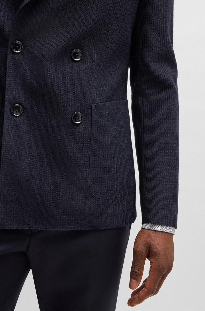 Boss Slim-fit blazer in patterned wool