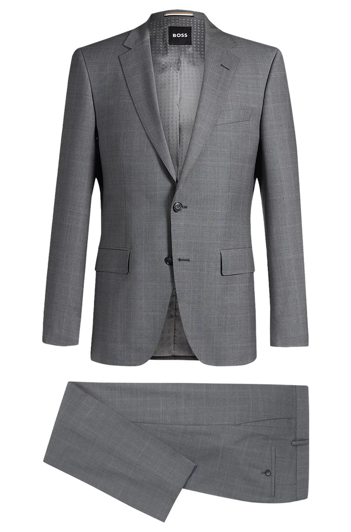 Boss Slim-fit suit in checked wool