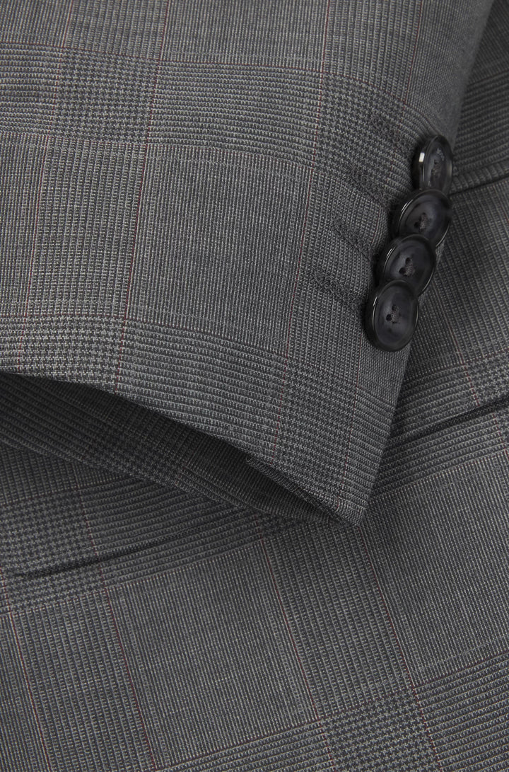 Boss Slim-fit suit in checked wool