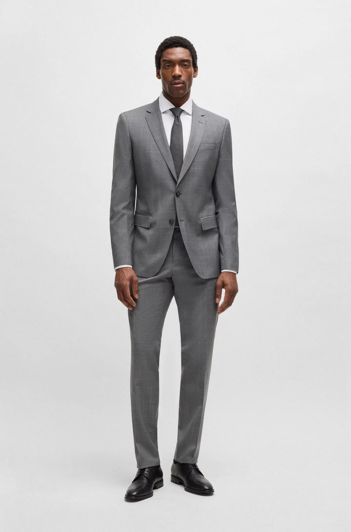 Boss Slim-fit suit in checked wool