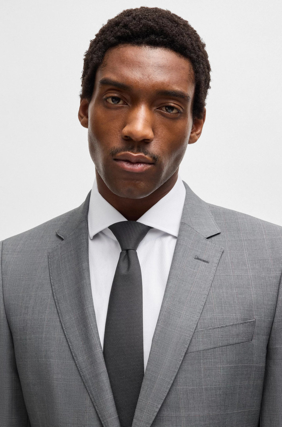 Boss Slim-fit suit in checked wool