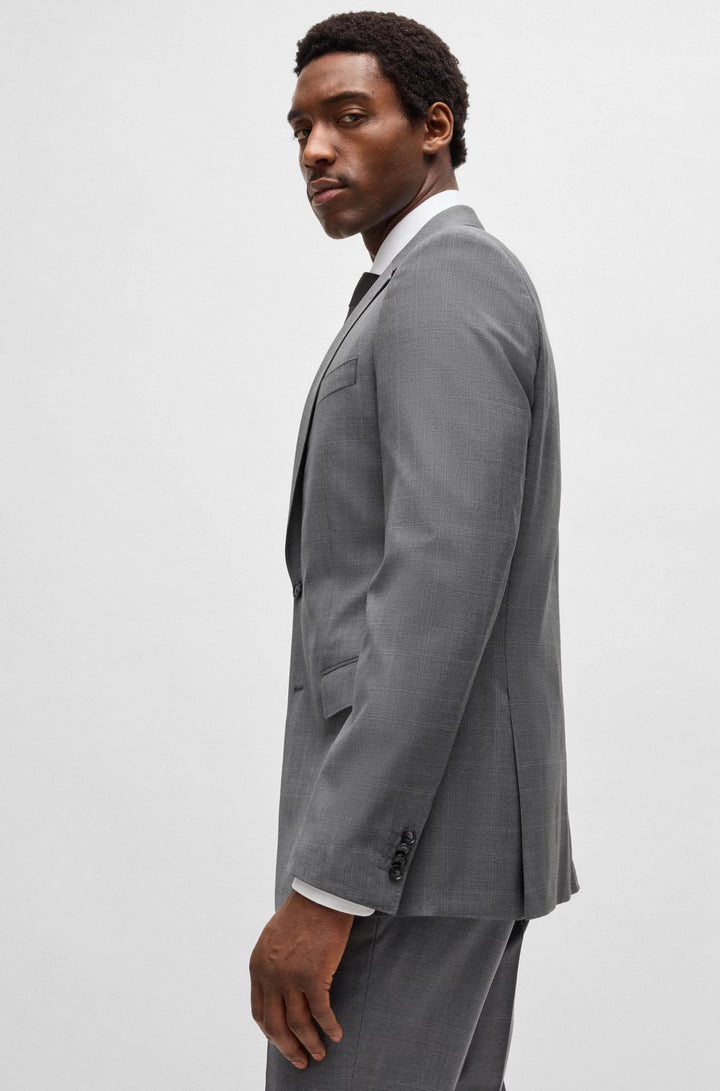 Boss Slim-fit suit in checked wool