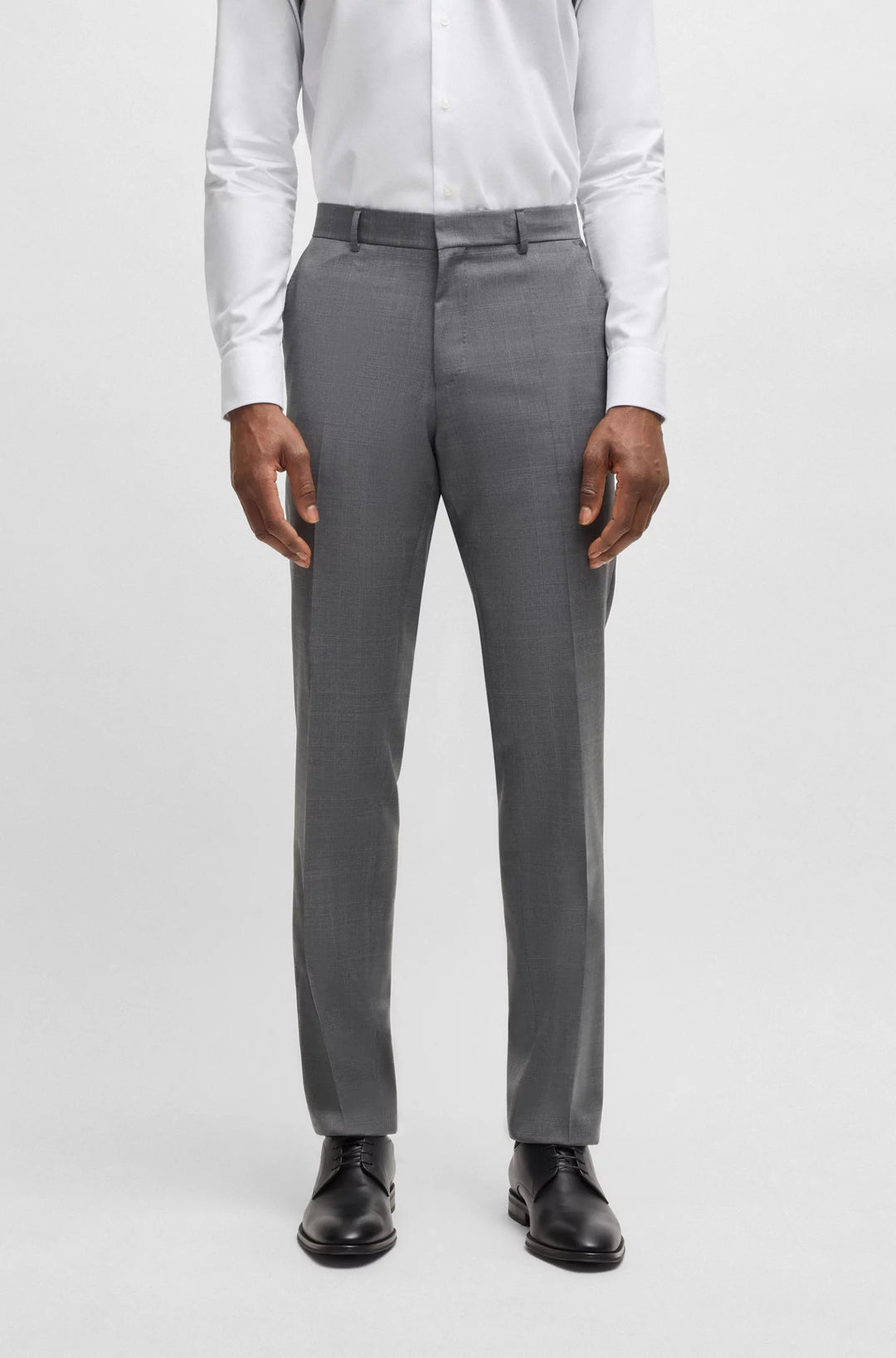 Boss Slim-fit suit in checked wool