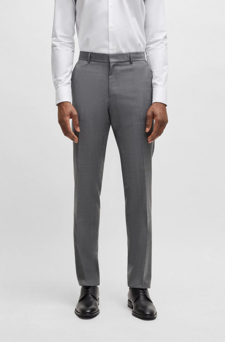 Boss Slim-fit suit in checked wool
