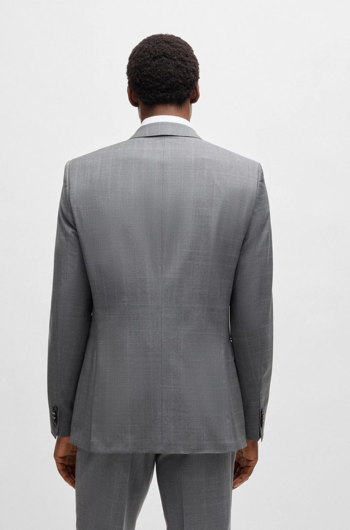 Boss Slim-fit suit in checked wool