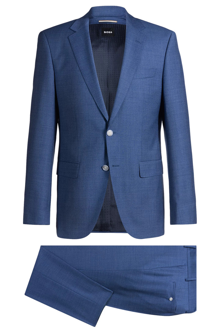Boss Slim-fit suit in micro-patterned wool