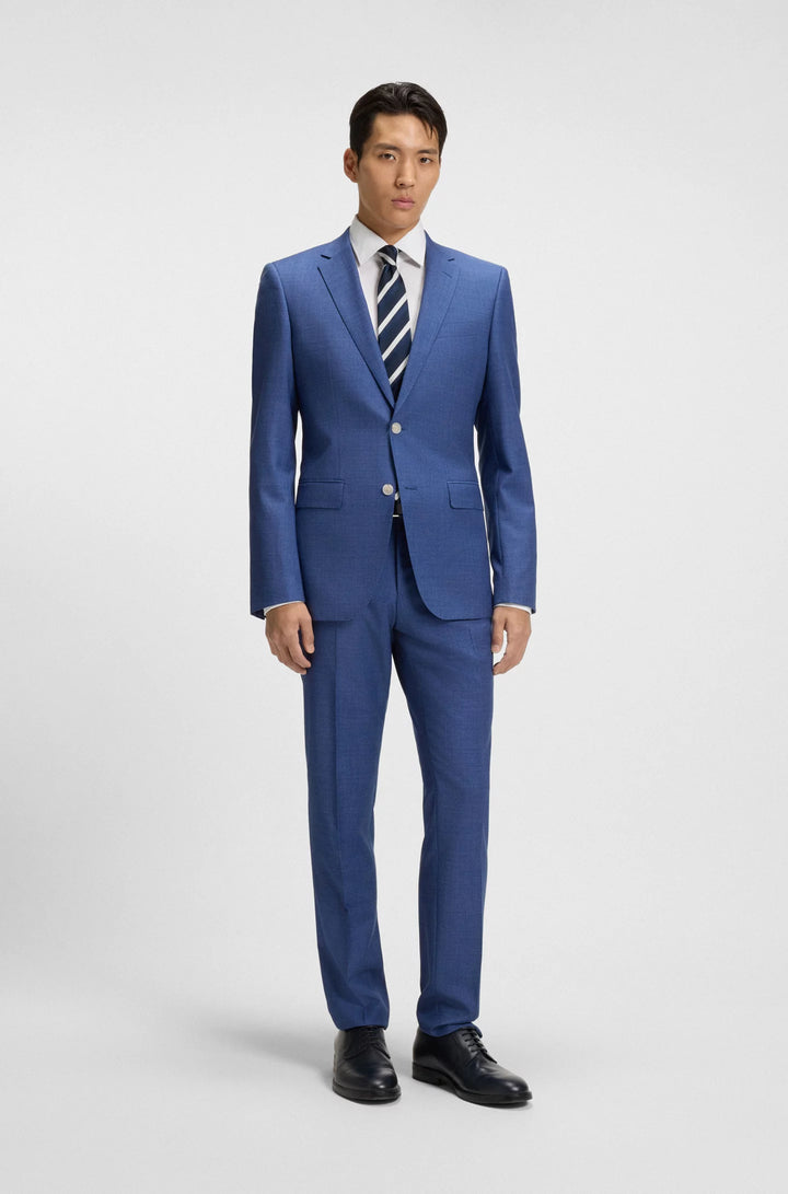Boss Slim-fit suit in micro-patterned wool
