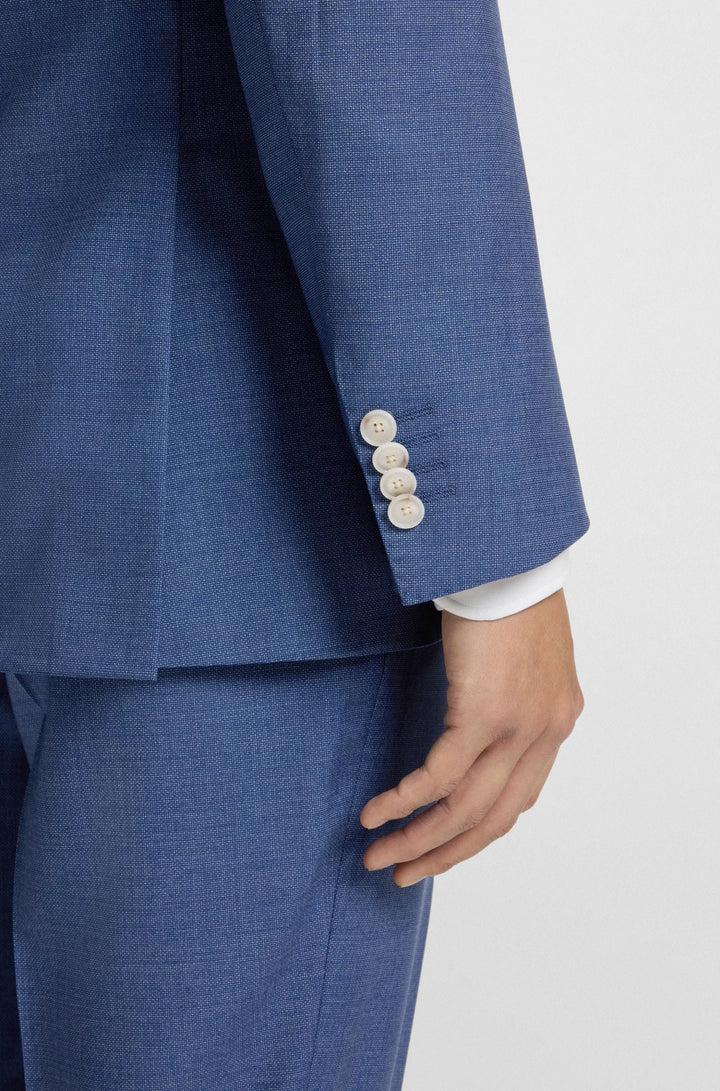 Boss Slim-fit suit in micro-patterned wool