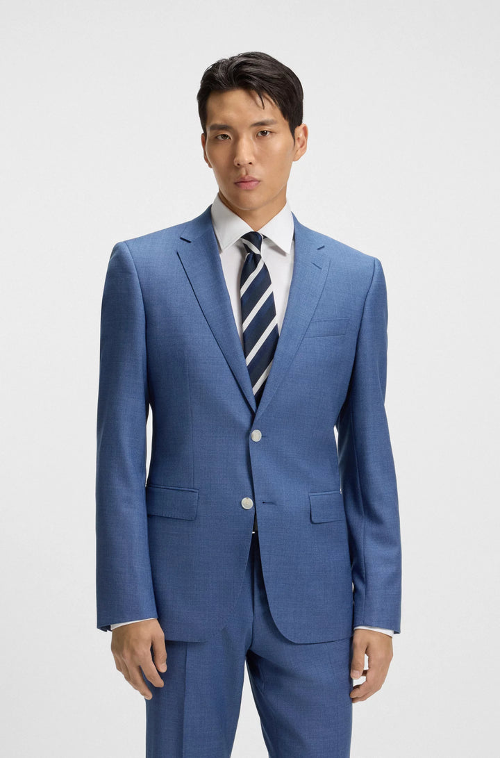 Boss Slim-fit suit in micro-patterned wool