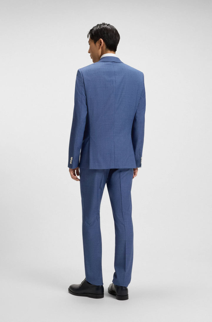 Boss Slim-fit suit in micro-patterned wool