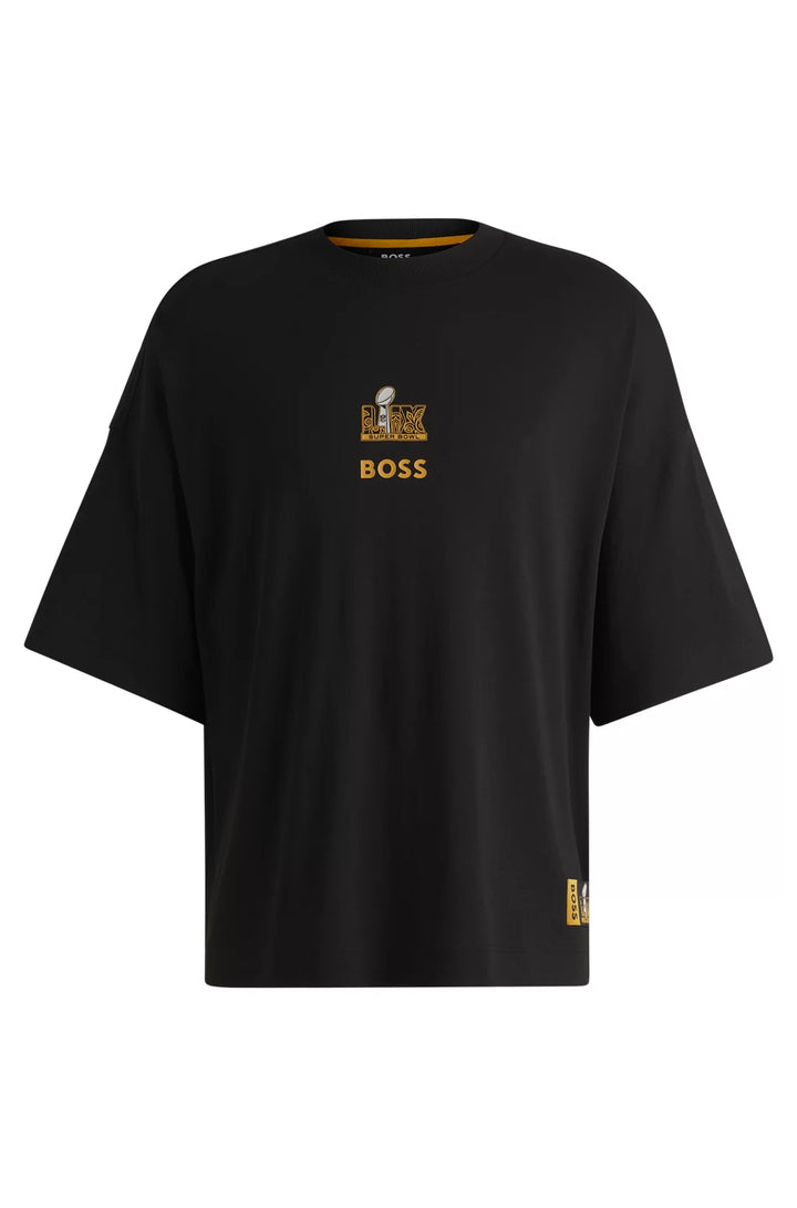 HUGO X NFL COTTON T-SHIRT WITH GOLD-TONE EMBROIDERY
