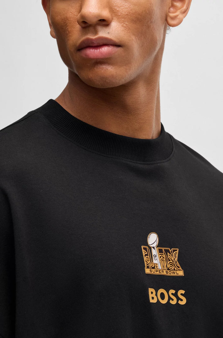 HUGO X NFL COTTON T-SHIRT WITH GOLD-TONE EMBROIDERY