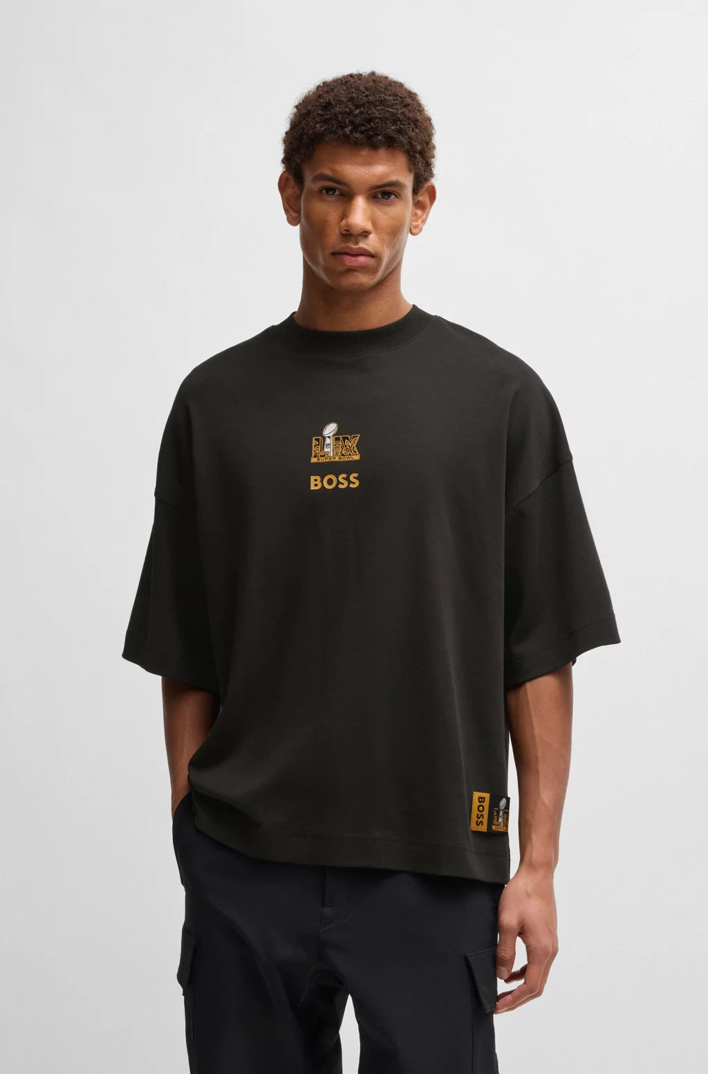 HUGO X NFL COTTON T-SHIRT WITH GOLD-TONE EMBROIDERY